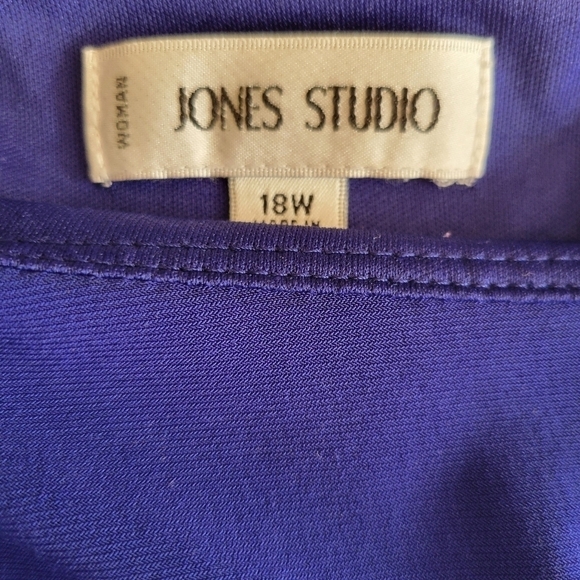 Jones Studio Blue Sleeveless Draped Dress Size 18W - Picture 4 of 4